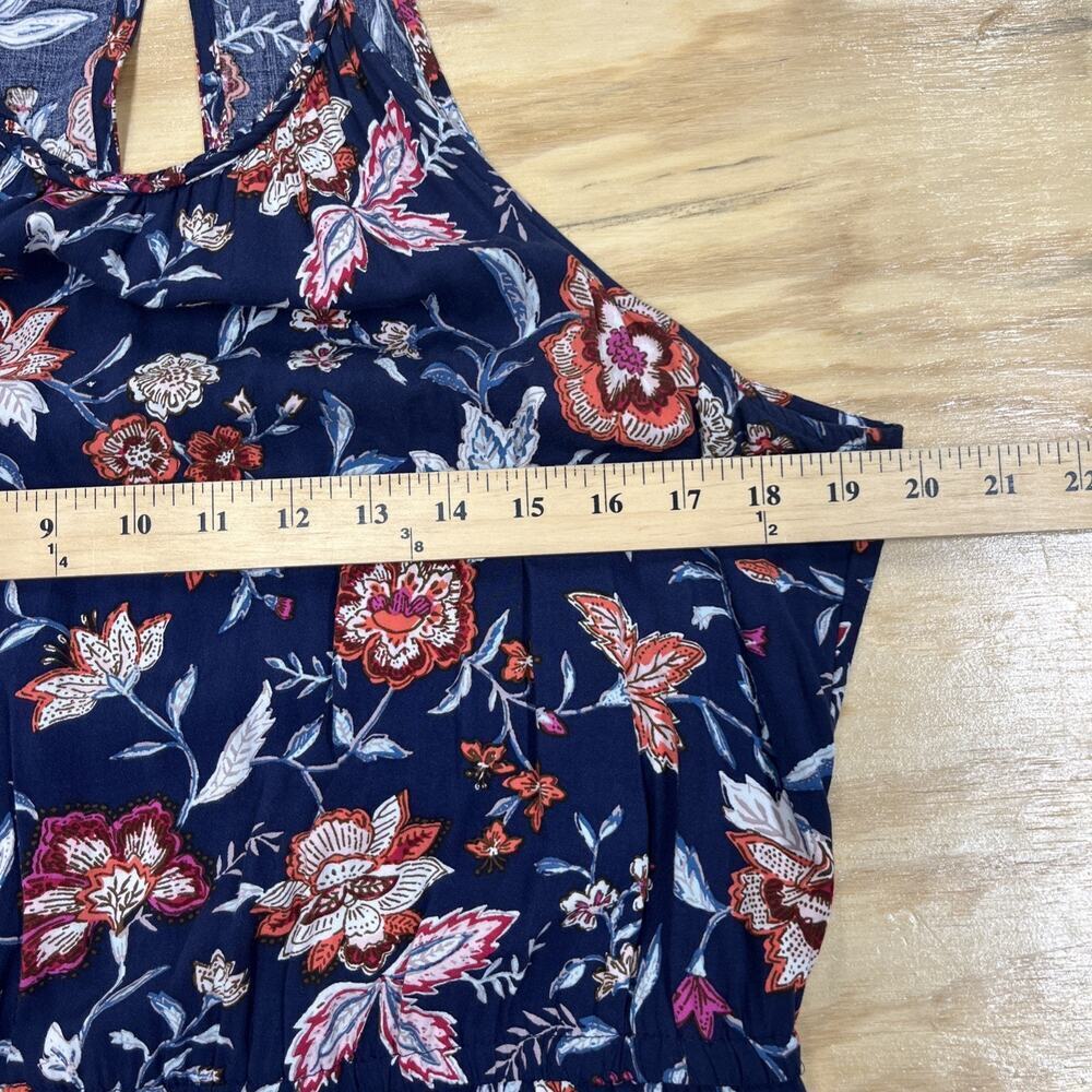 Old Navy Floral Halter Maxi Dress Womens Large Blue Vacation Resort Beach - Picture 12 of 15